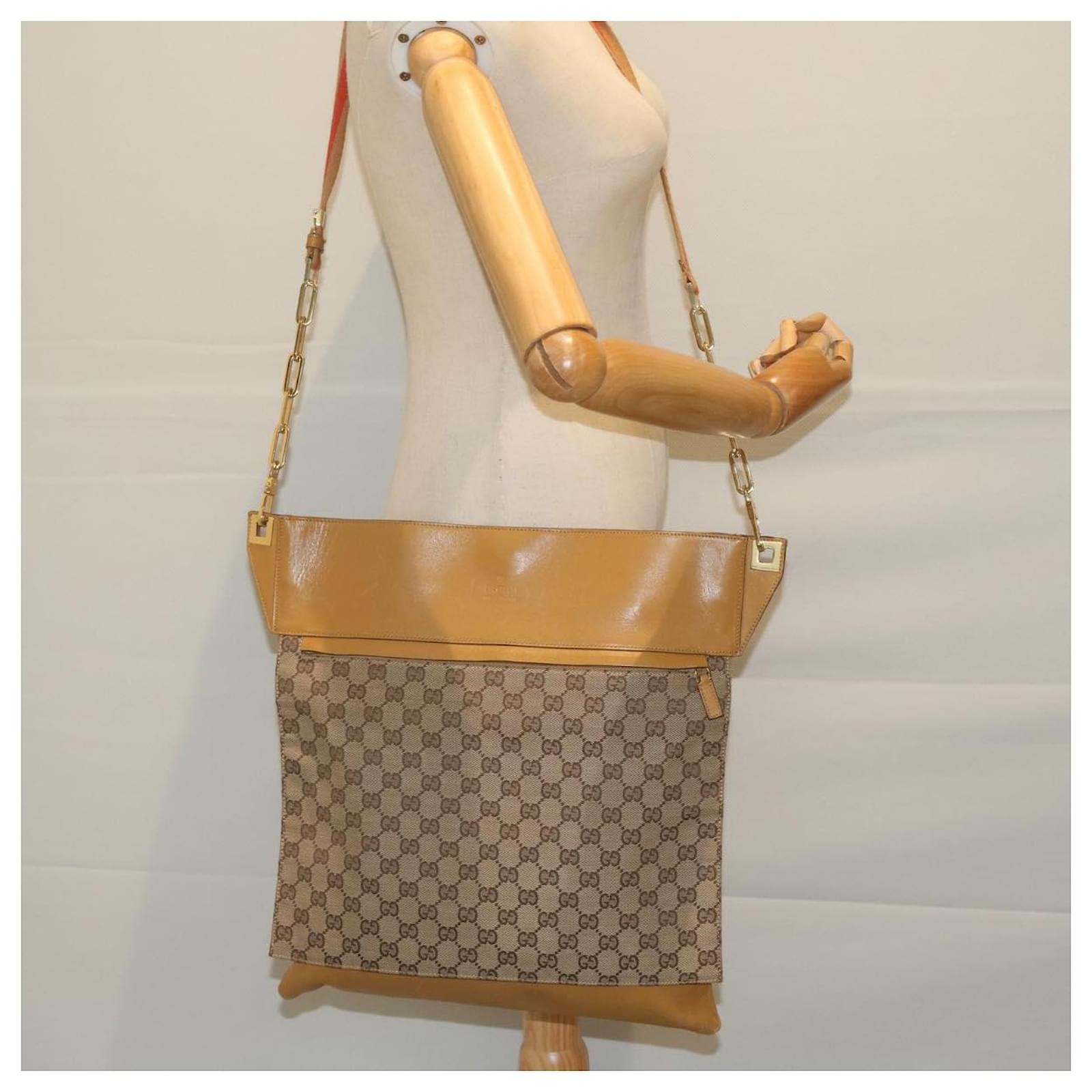 Gucci  Monogram Crossbody Bag Brown