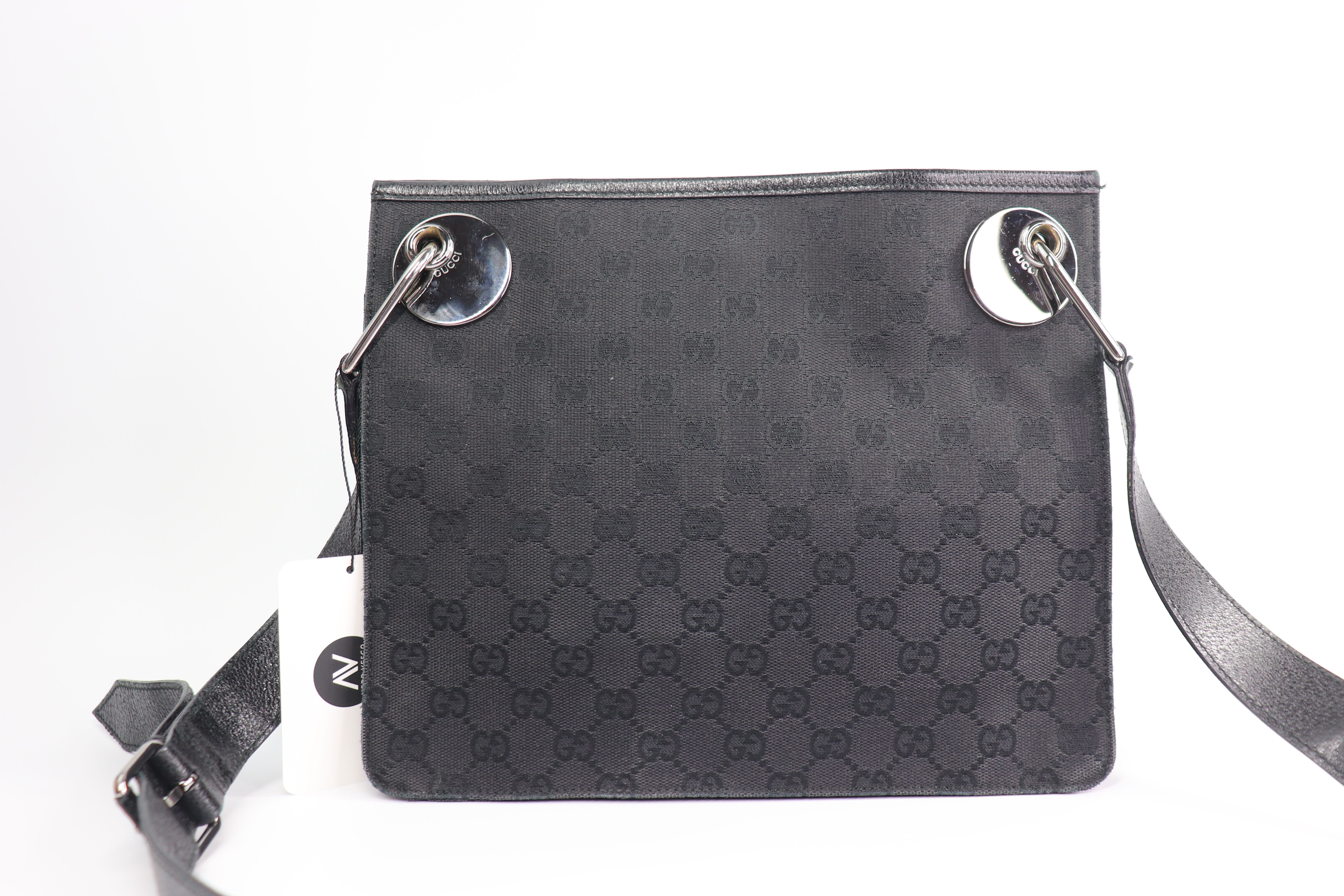 Gucci  Monogram Eclipse Messenger Bag Black