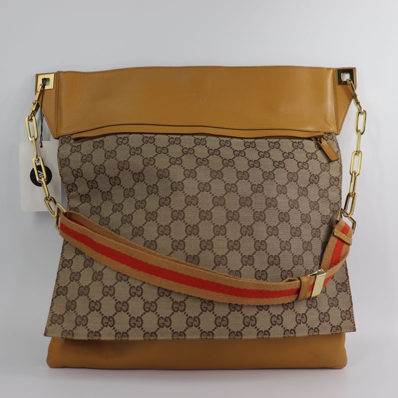 Gucci  Monogram Crossbody Bag Brown