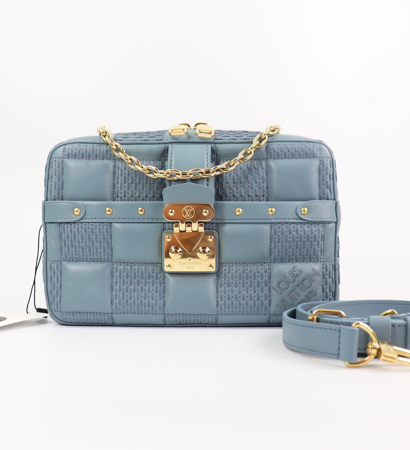 Louis Vuitton  Lambskin Damier Quilt Troca PM Blue