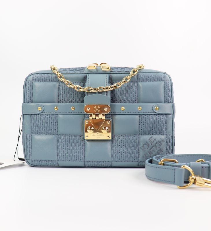 Louis Vuitton  Lambskin Damier Quilt Troca PM Blue