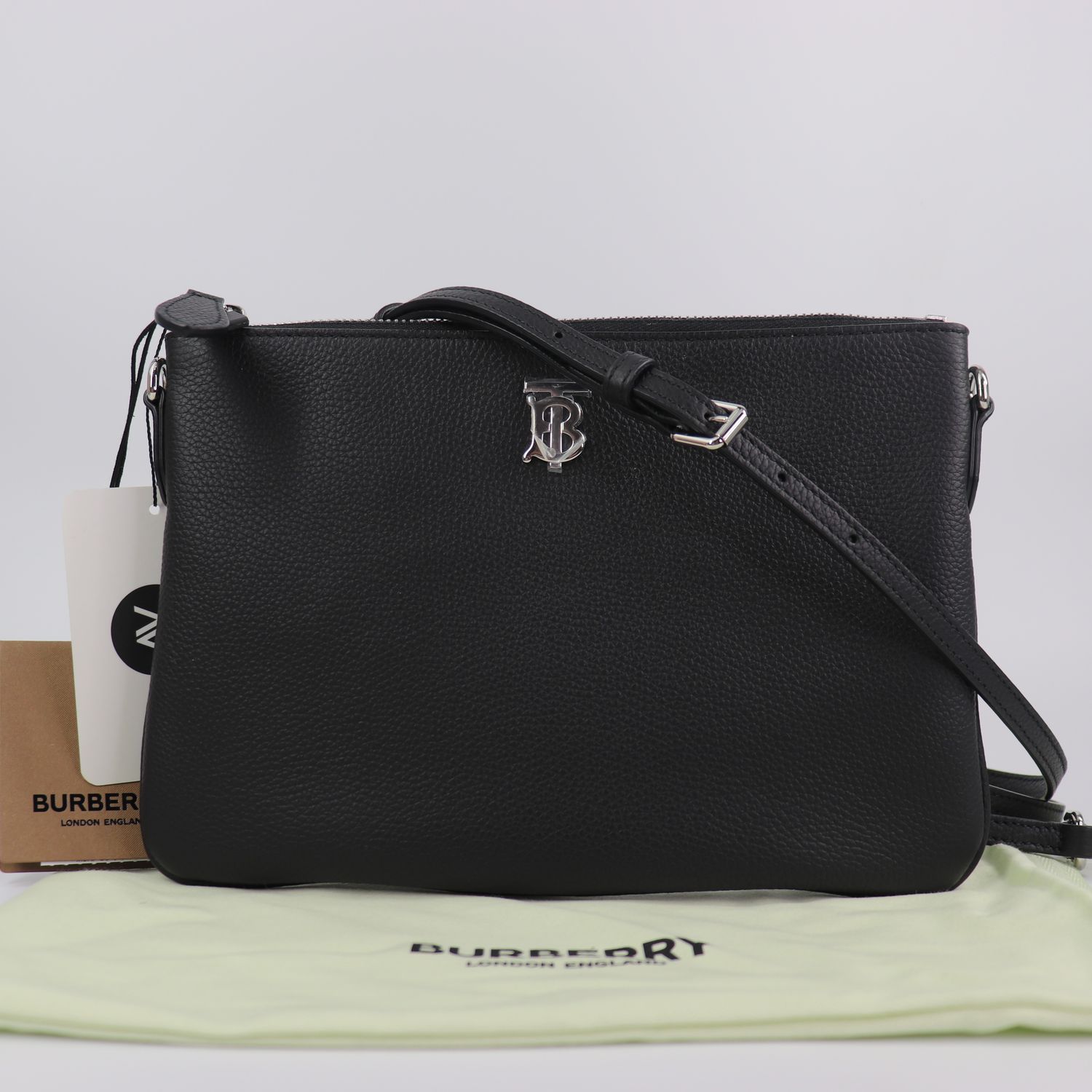 *New* Burberry  TB Peyton Crossbody Clutch Black