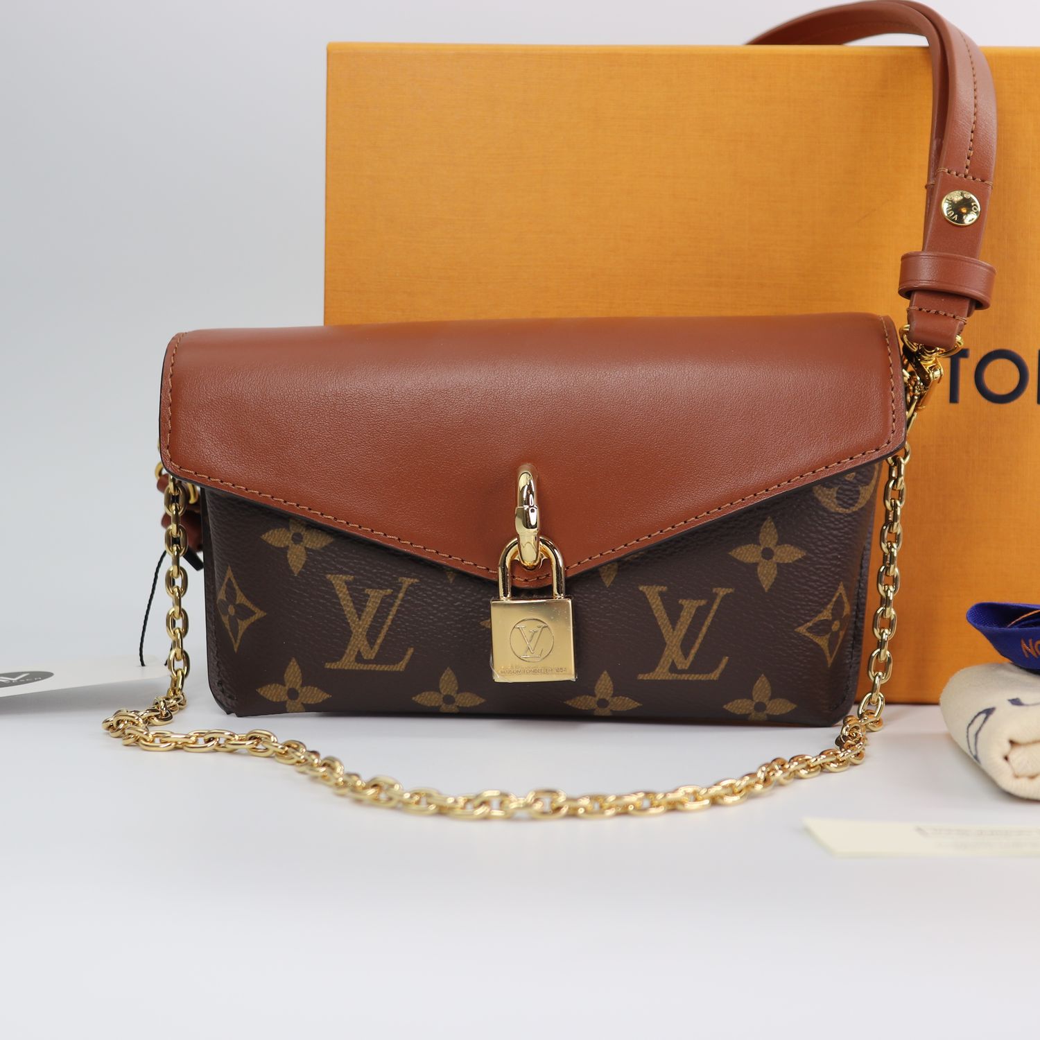 Louis Vuitton  Monogram Padlock On Strap Caramel