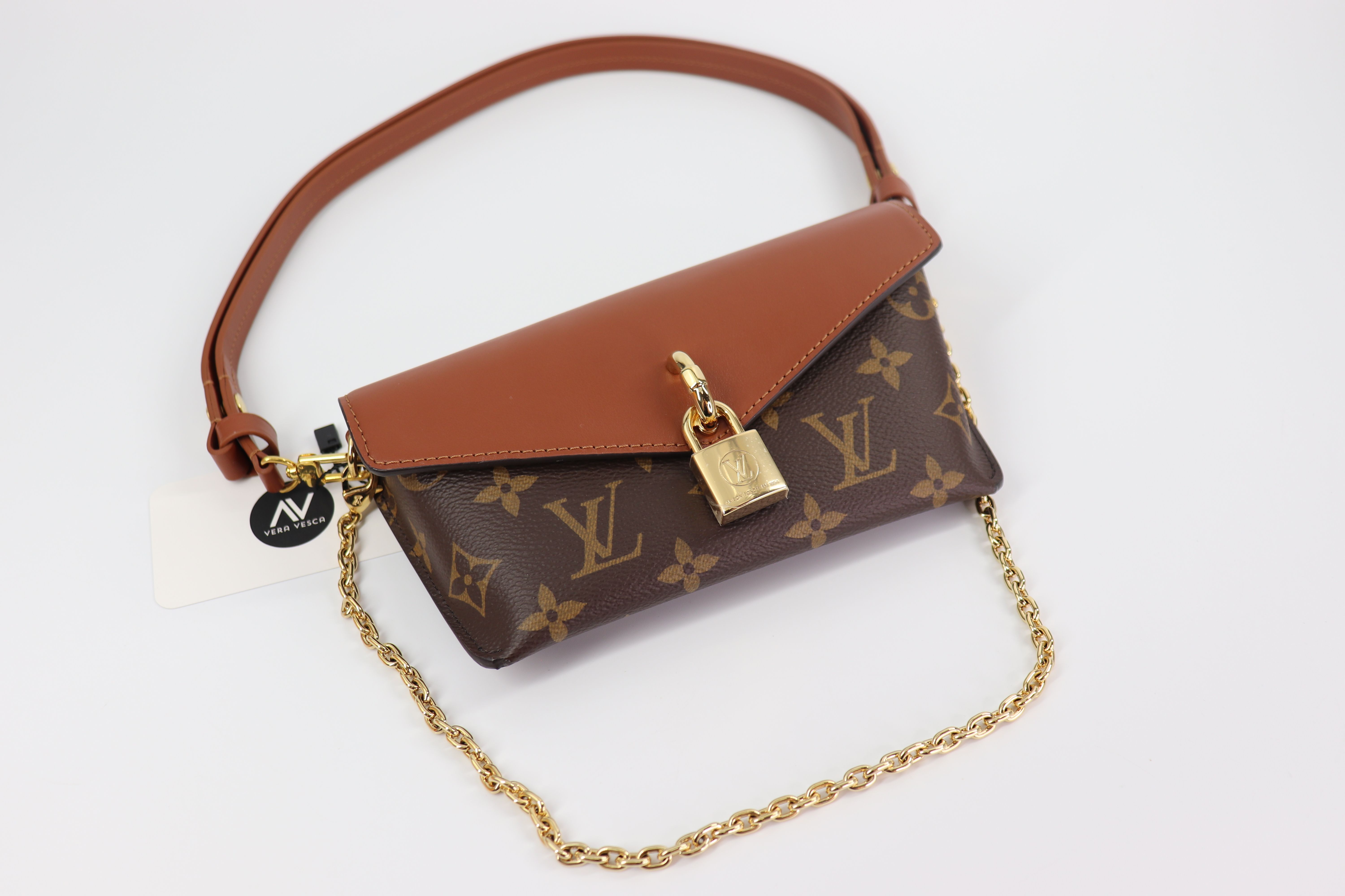 Louis Vuitton  Monogram Padlock On Strap Caramel