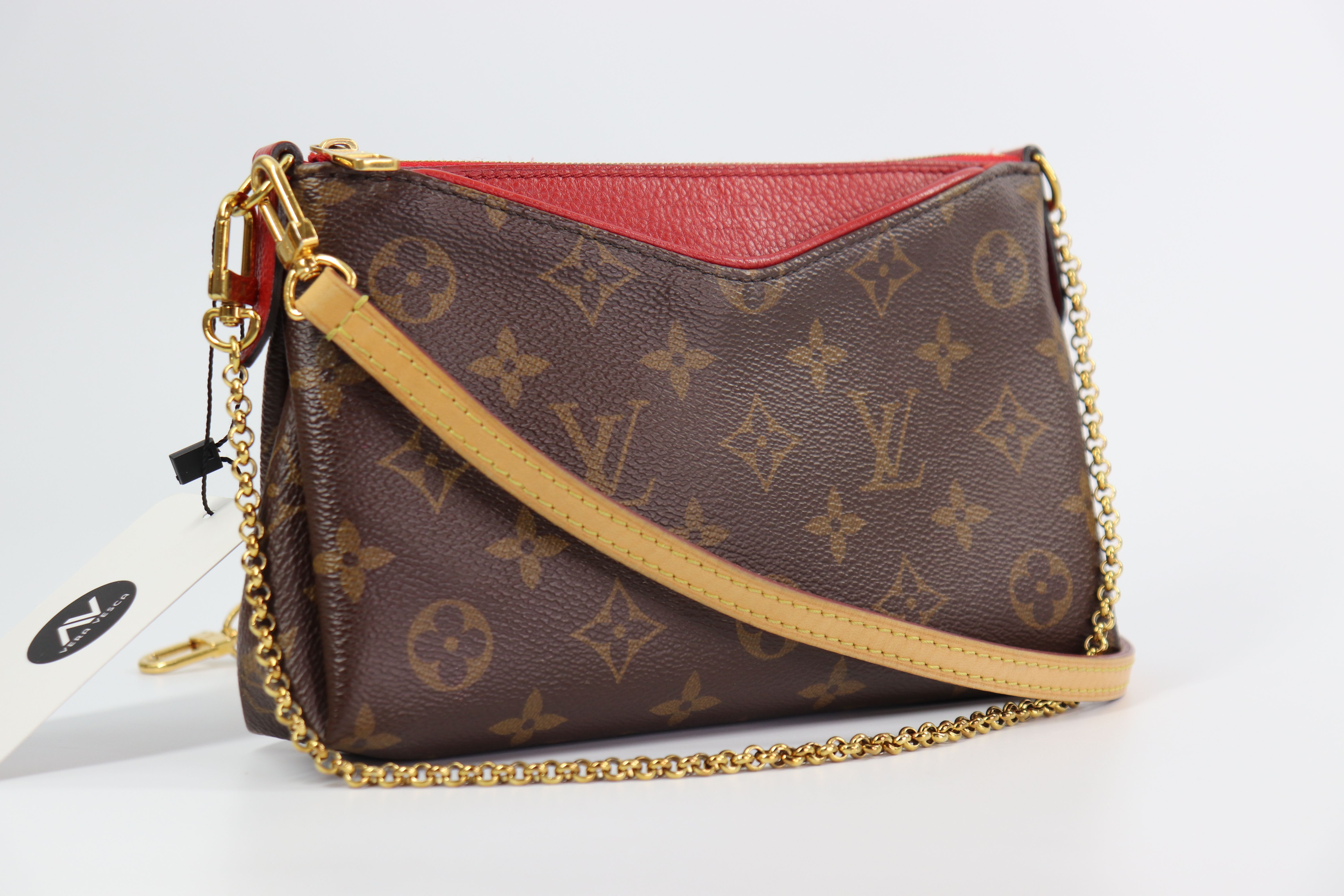 Louis Vuitton  Monogram Pallas Clutch Cherry