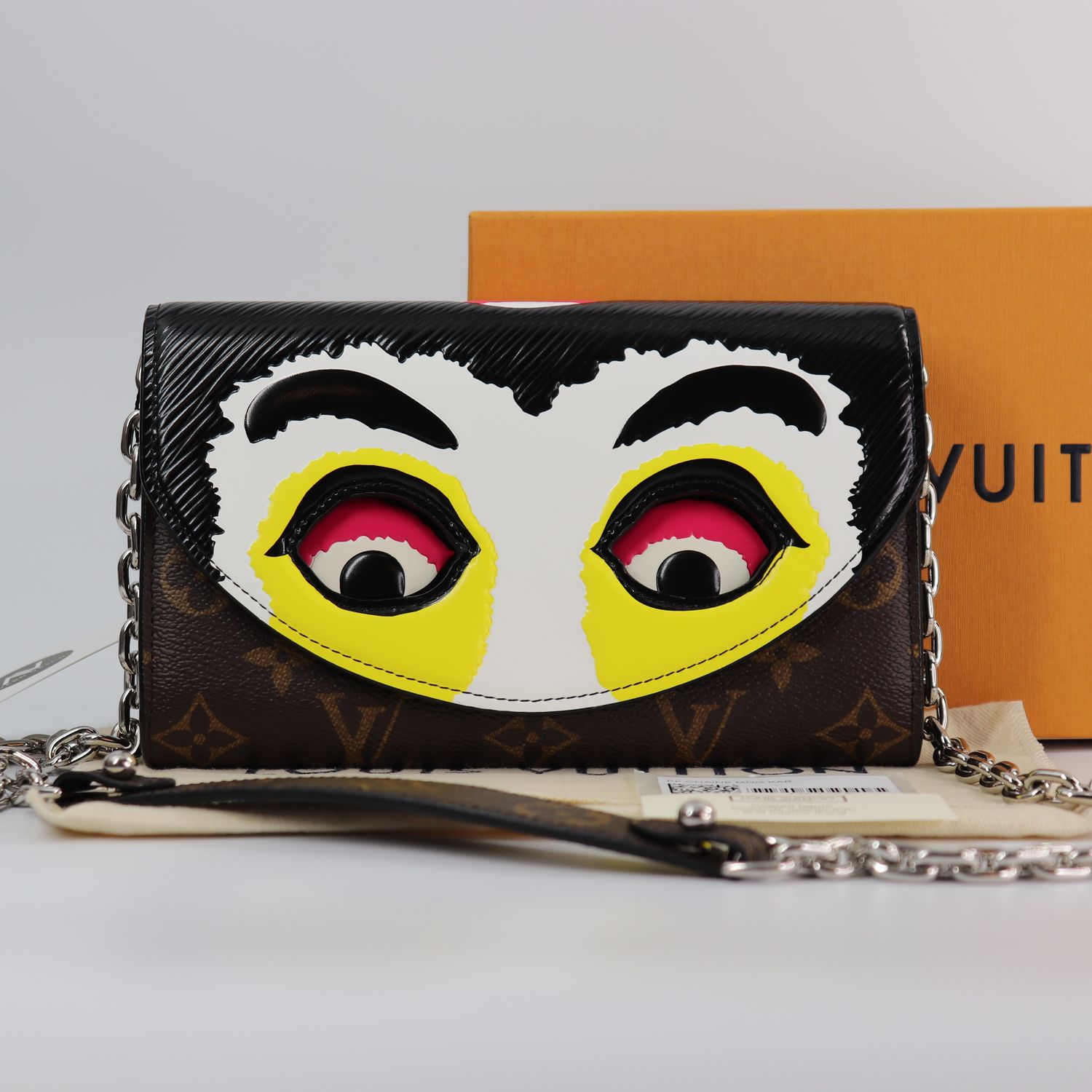 Louis Vuitton  Monogram Kabuki Chain Wallet Black