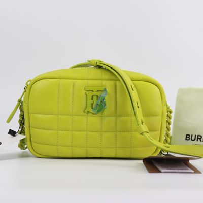 *New* Burberry  Mini Lola Quilted Leather Camera Bag Vivid Lime