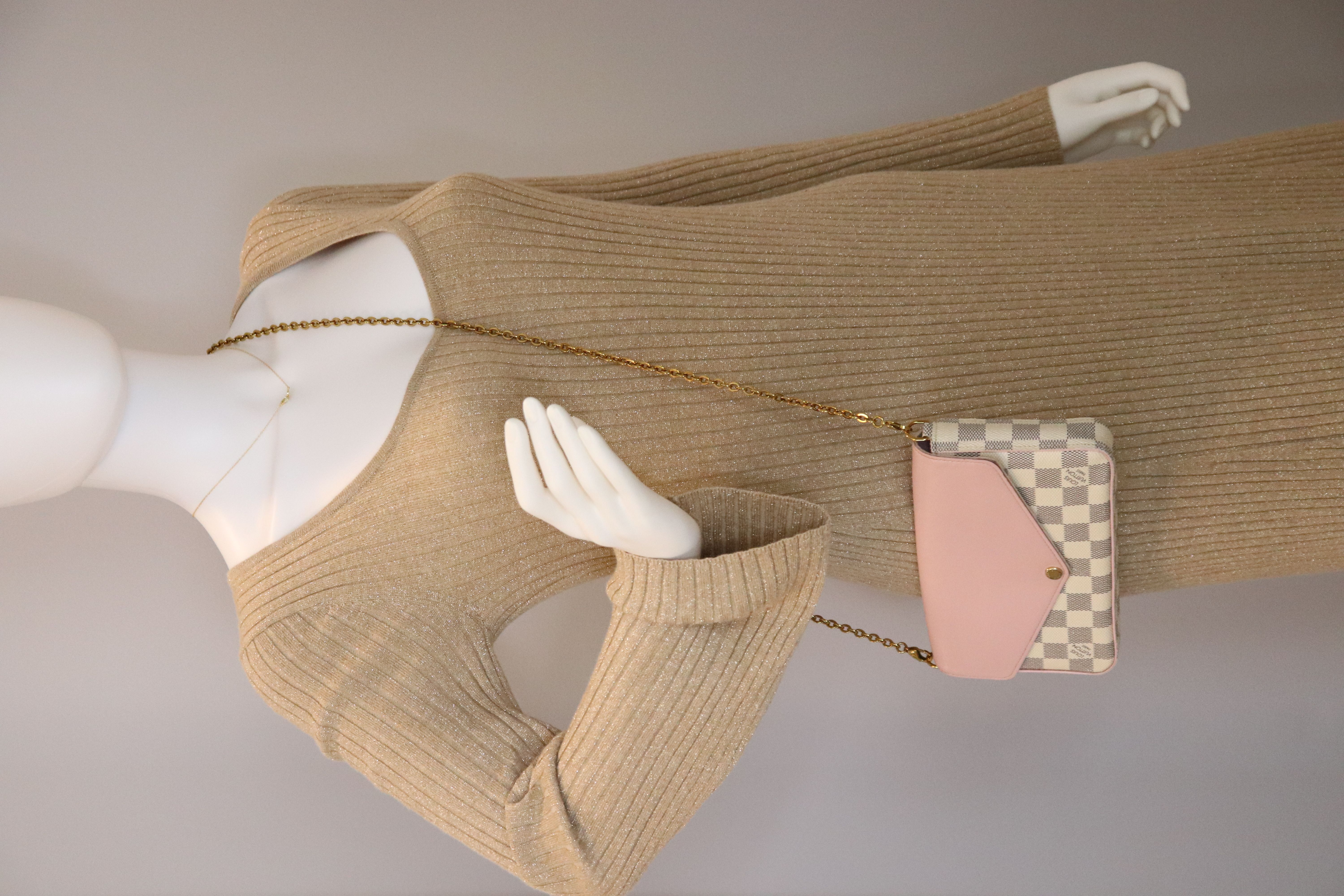 Louis Vuitton Felicie Pochette Damier and Leather