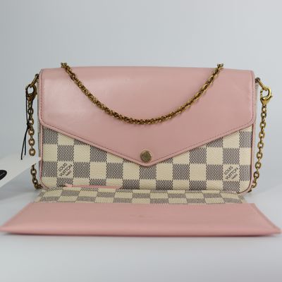 Louis Vuitton Felicie Pochette Damier and Leather Louis Vuitton Felicie Pochette Damier and Leather