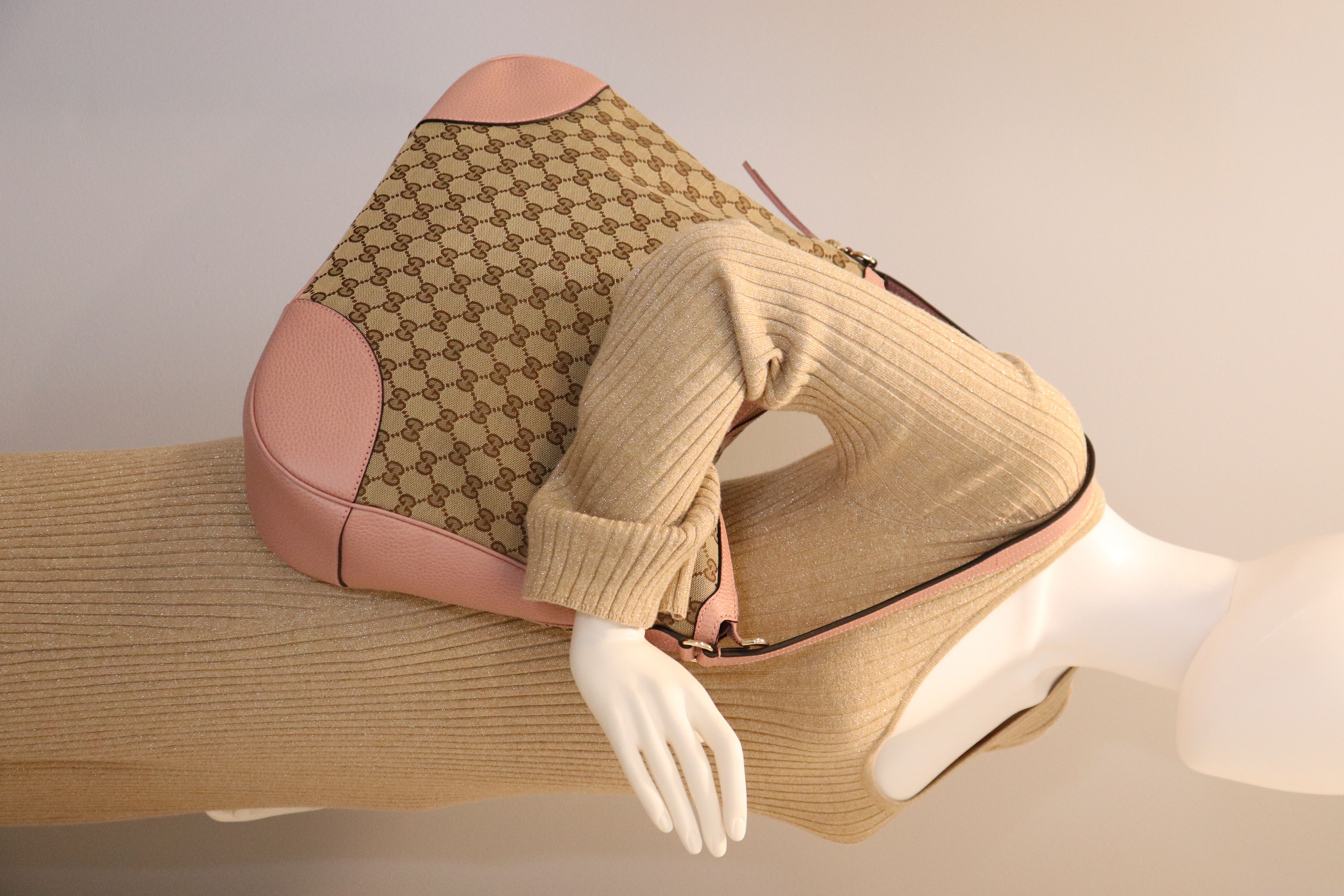 *NEW* Gucci GG Monogram Large Margaux Hobo Beige Soft Pink