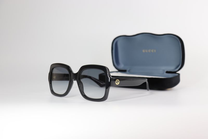 *NEW* Gucci Grey Gradient Square Ladies Sunglasses 54mm