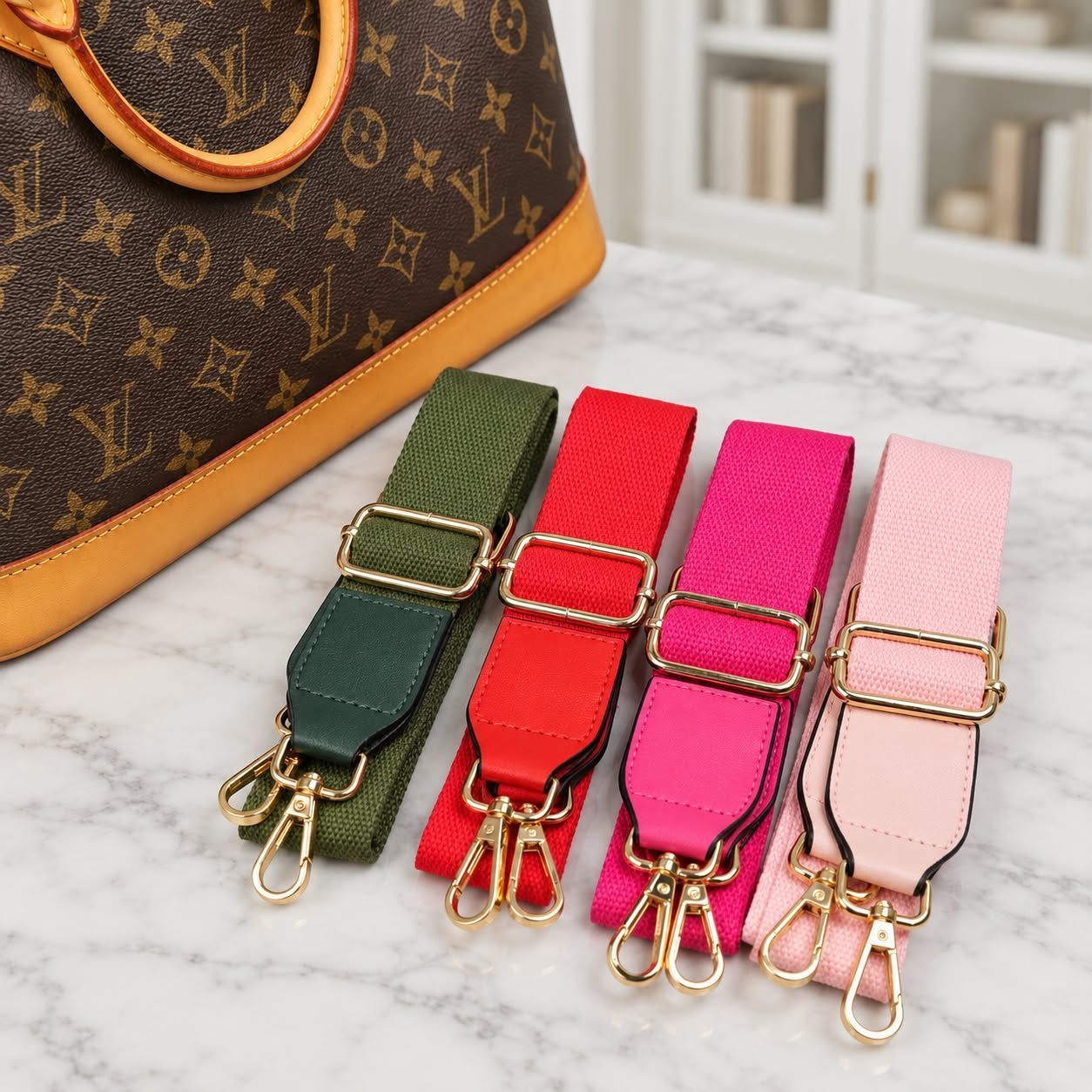 Adjustable Cotton Crossbody Strap – Gold-Tone Hardware Adjustable Cotton Crossbody Strap – Gold-Tone Hardware