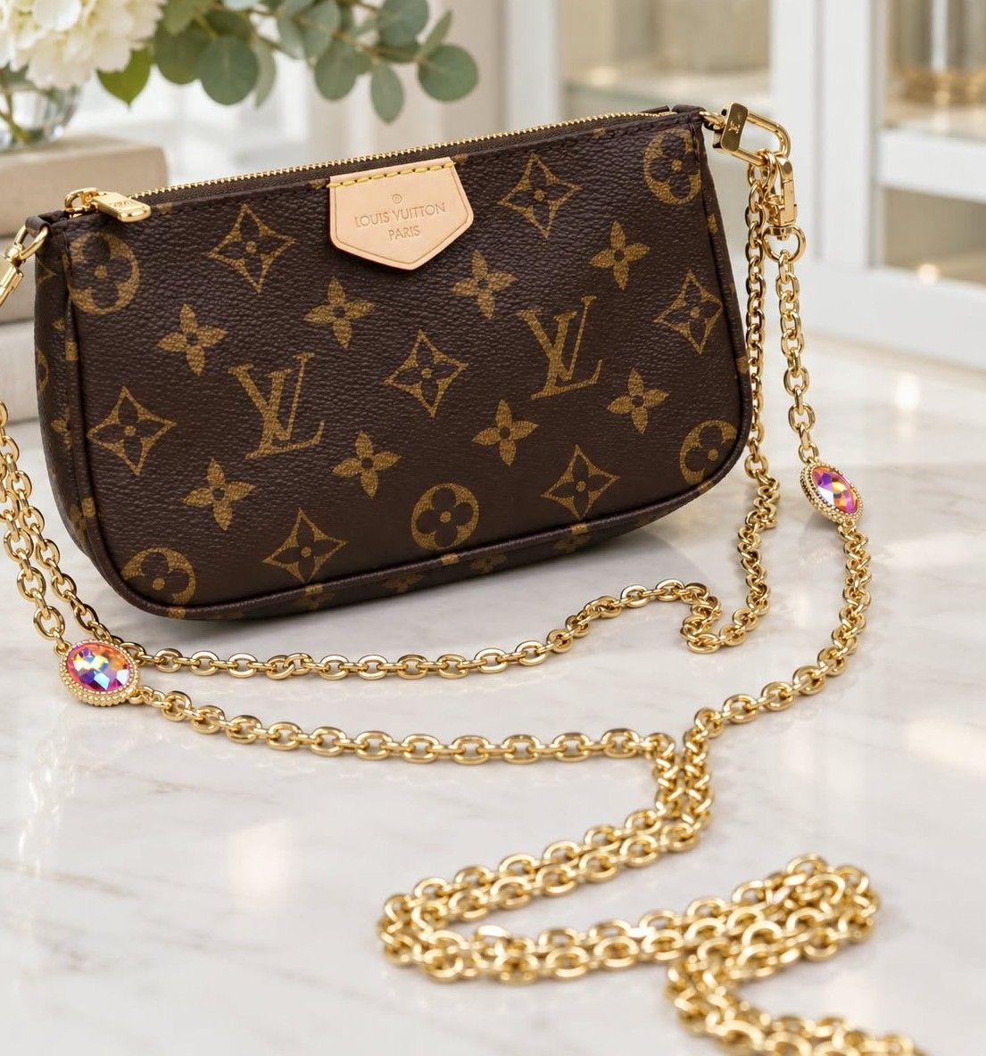 Crystal Gold Strap - Gold-Tone Hardware Crystal Gold Strap - Gold-Tone Hardware