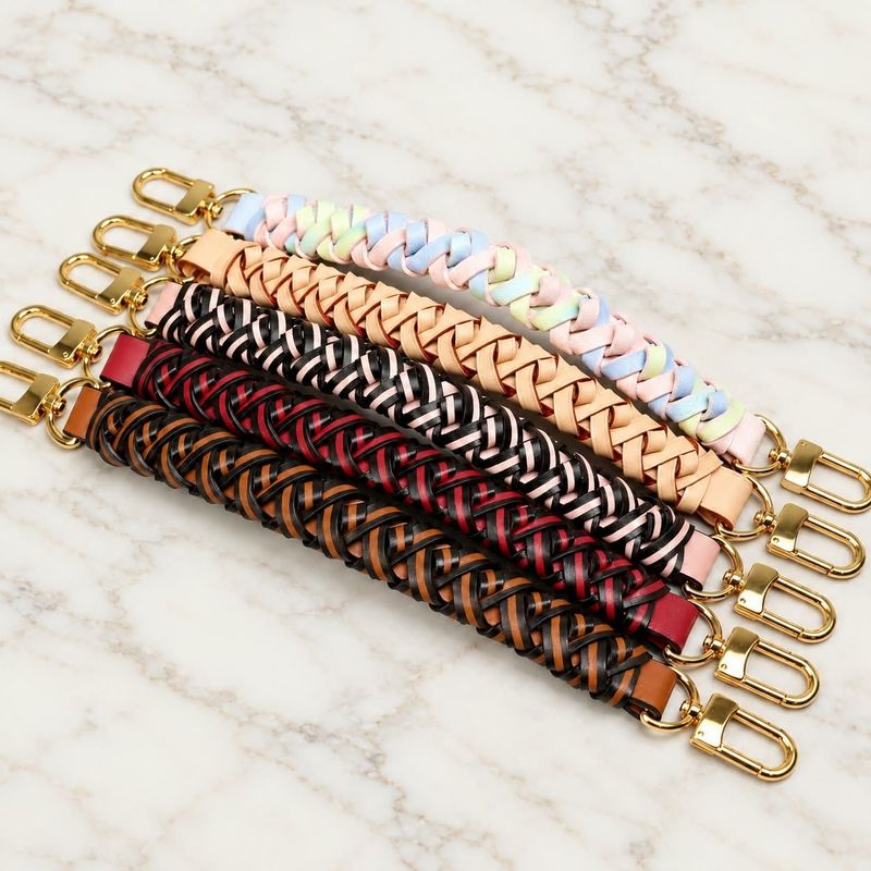 ​Braided Genuine Leather Removable Top Handle – Gold-Tone Hardware