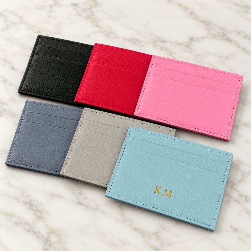 Cowhide Grain Leather Card Holder