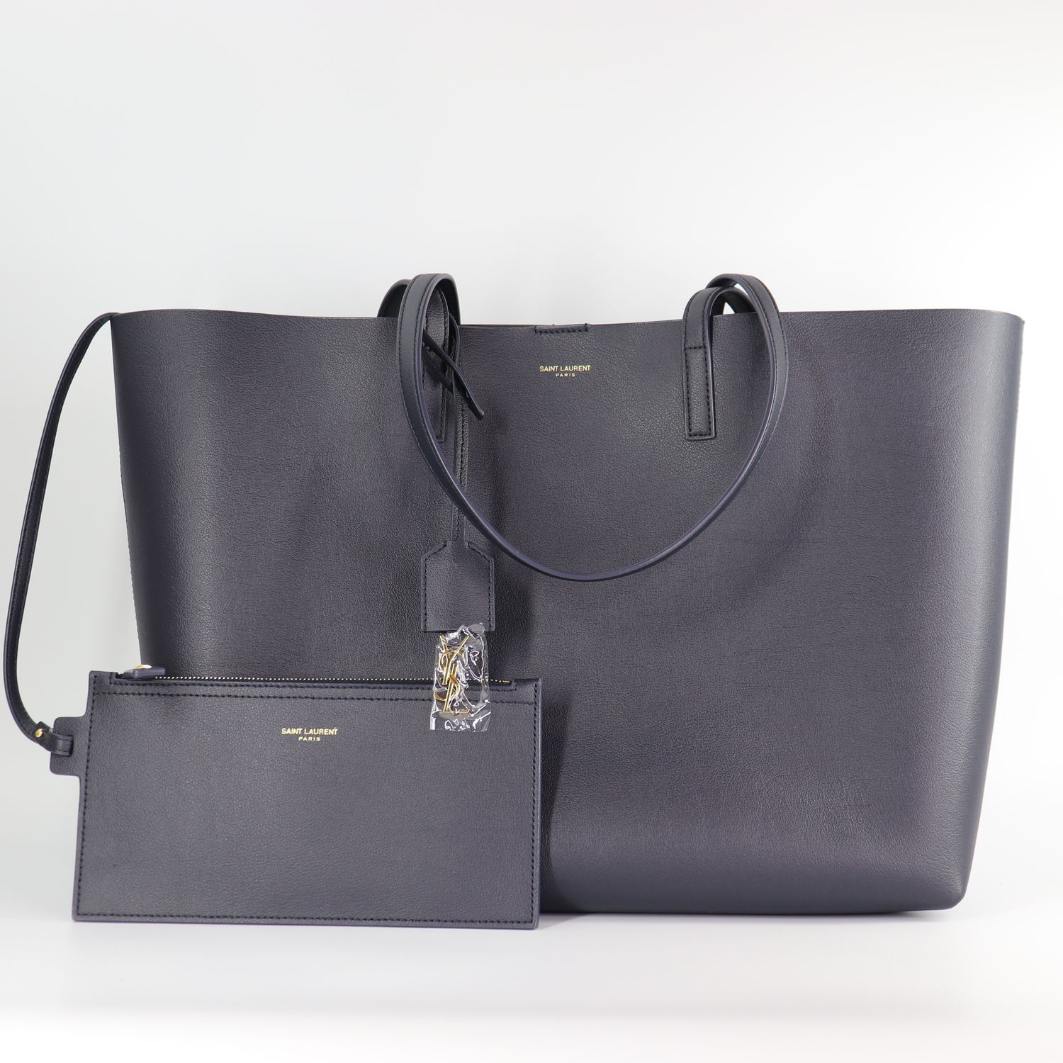 *NEW*SAINT LAURENT YSL Calfskin Large Shopping Tote