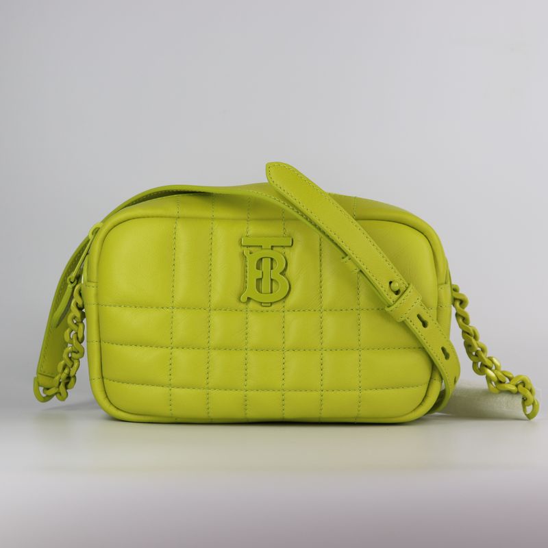 *New* Burberry  Mini Lola Quilted Leather Camera Bag Vivid Lime