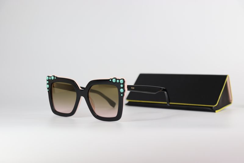 *NEW* FENDI  Sunglasses with Turquoise Studs 52mm
