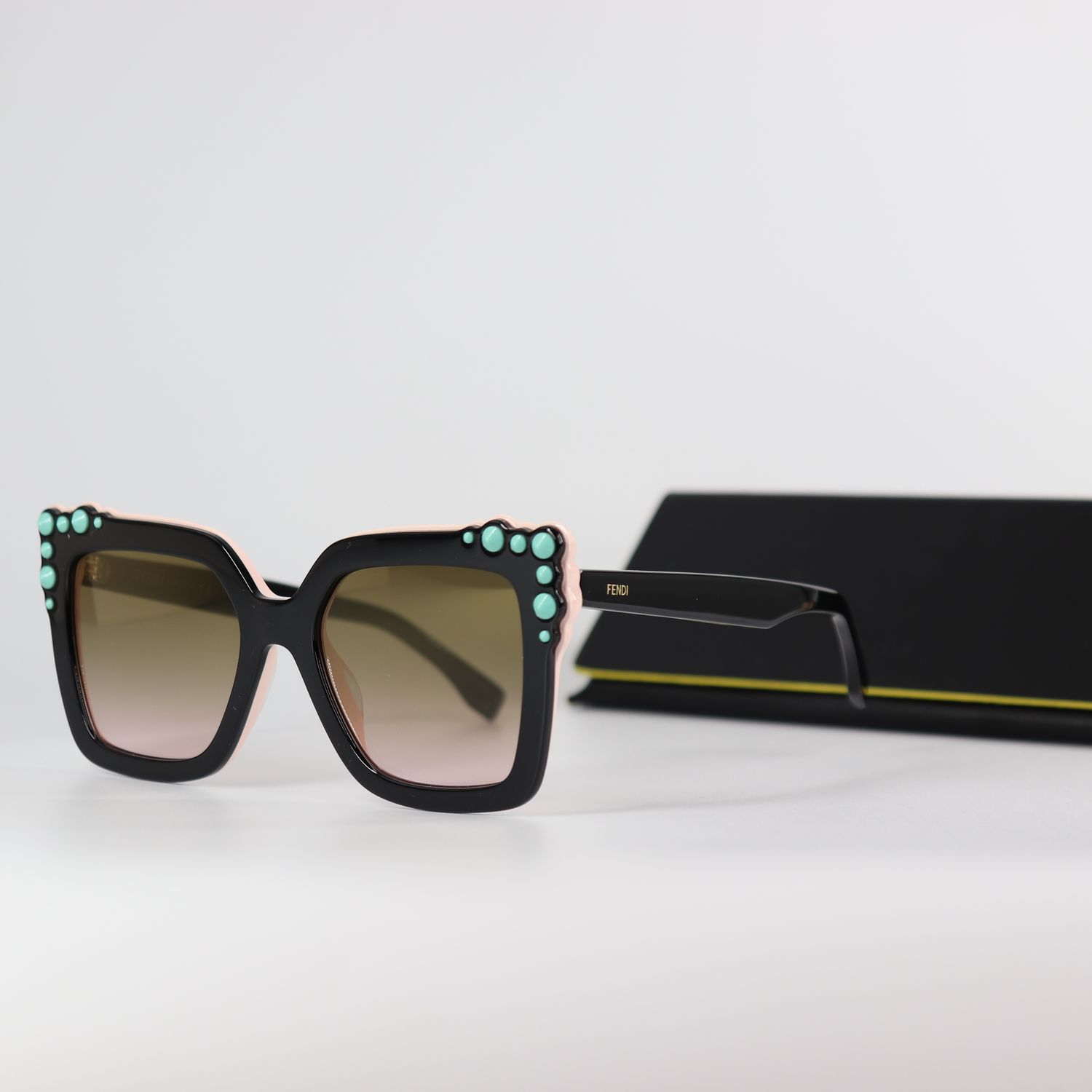 NEW* FENDI Sunglasses with Turquoise Studs 52mm display picture 3