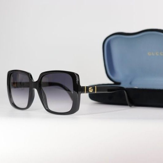 *NEW* Gucci Grey Gradient Square Ladies Sunglasses 56mm