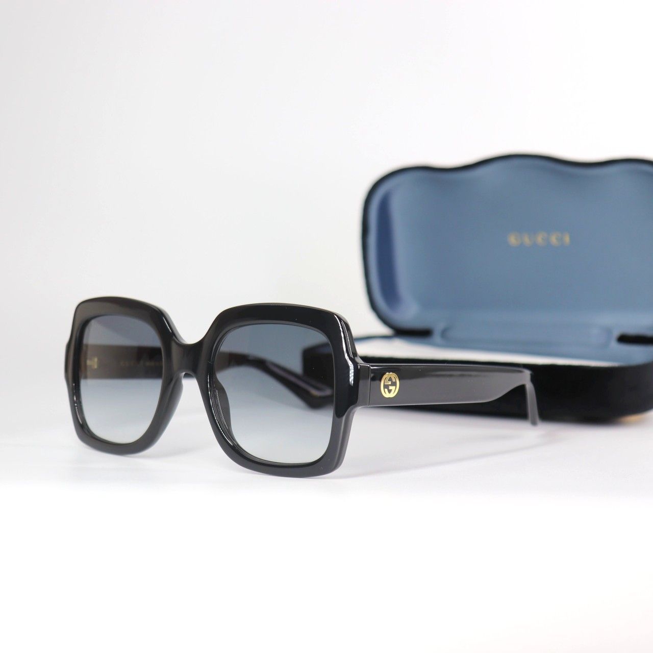 *NEW* Gucci Grey Gradient Square Ladies Sunglasses 54mm