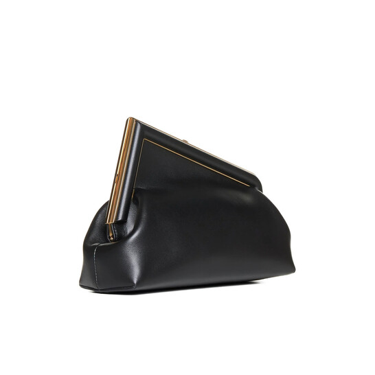 *NEW*Fendi First Midi Nappa Leather Clutch Black
