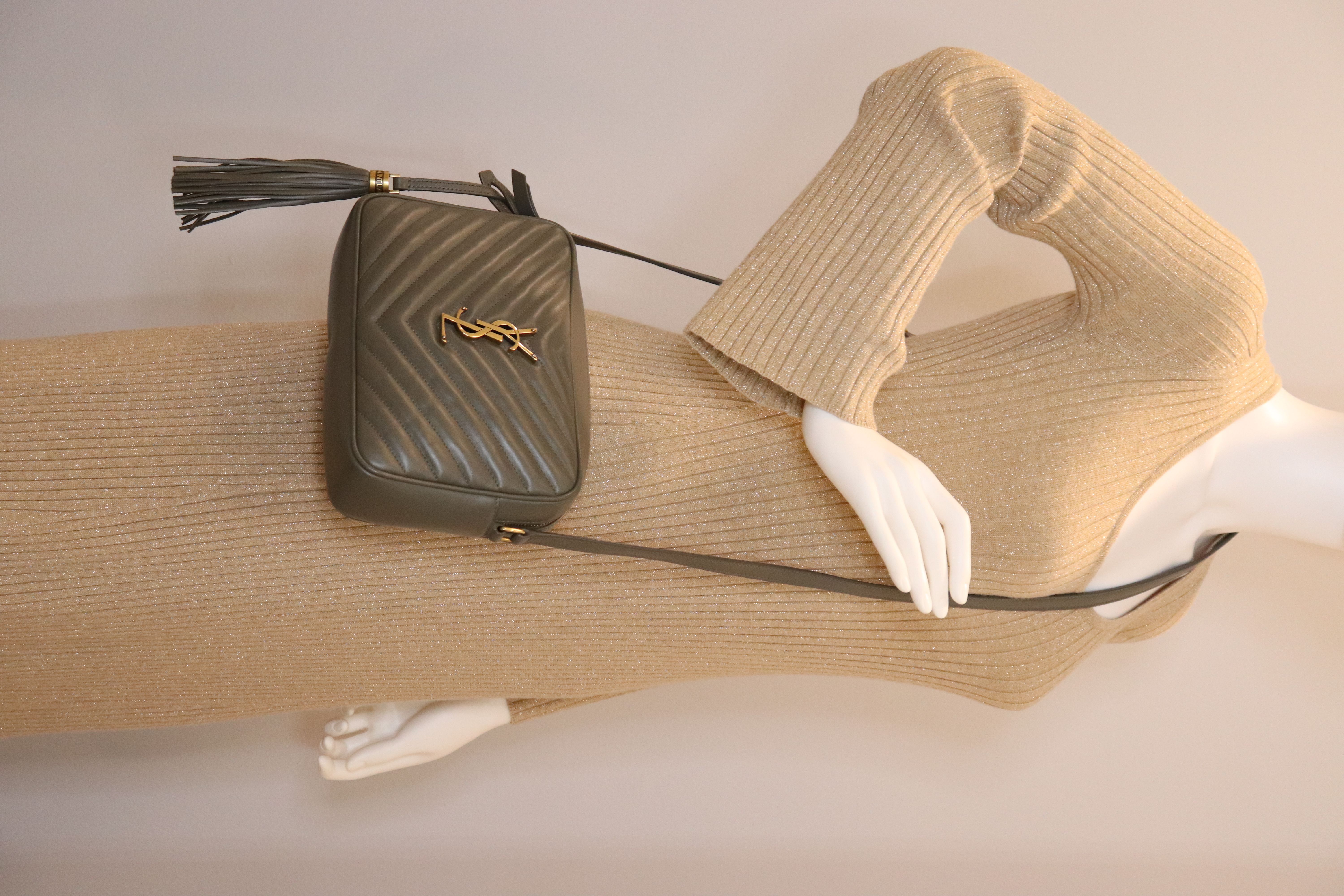 Saint Laurent Calfskin Matelasse YSL Monogram Lou Camera Bag