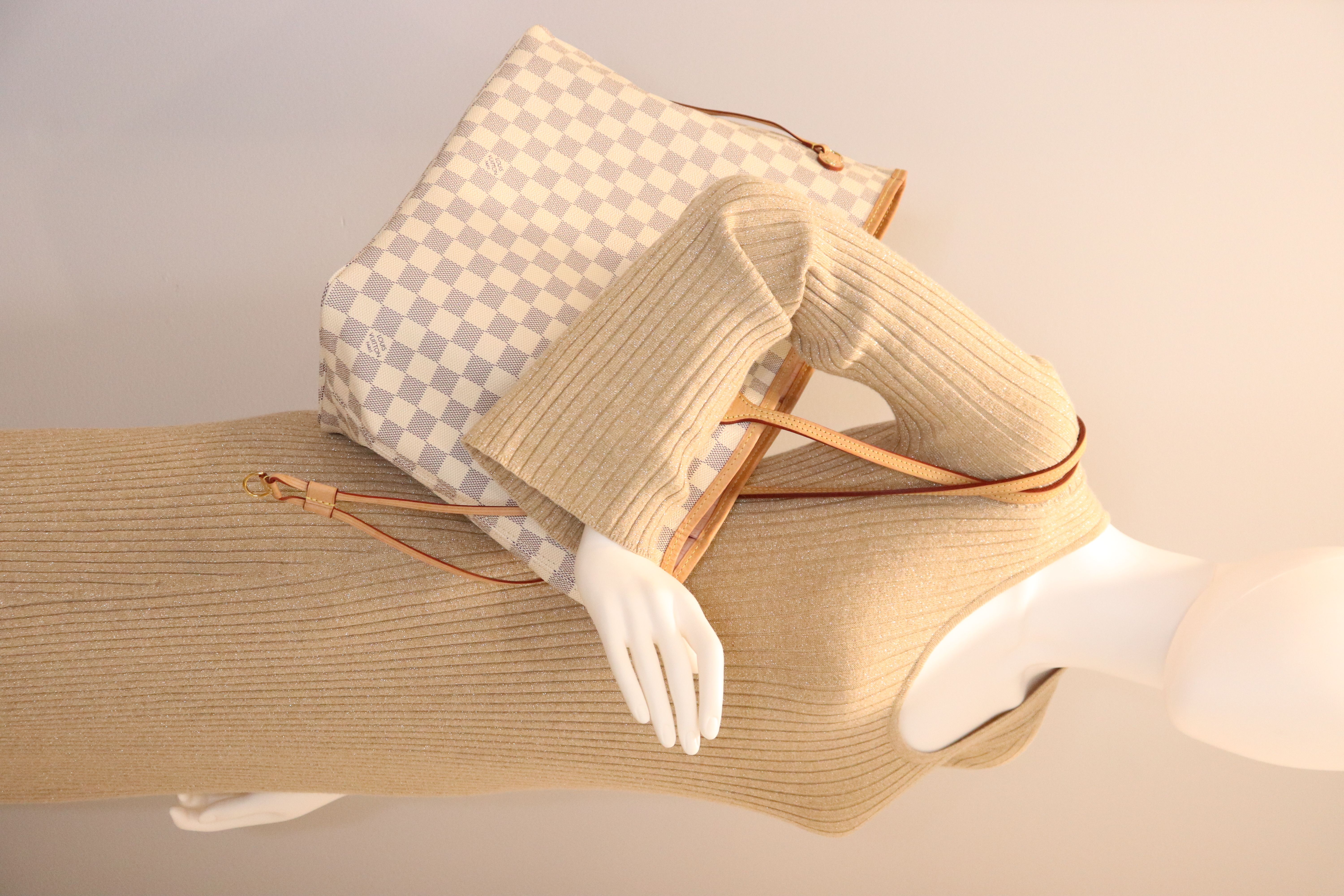 Louis Vuitton Damier Azur Neo Neverfull MM Rose Ballerine