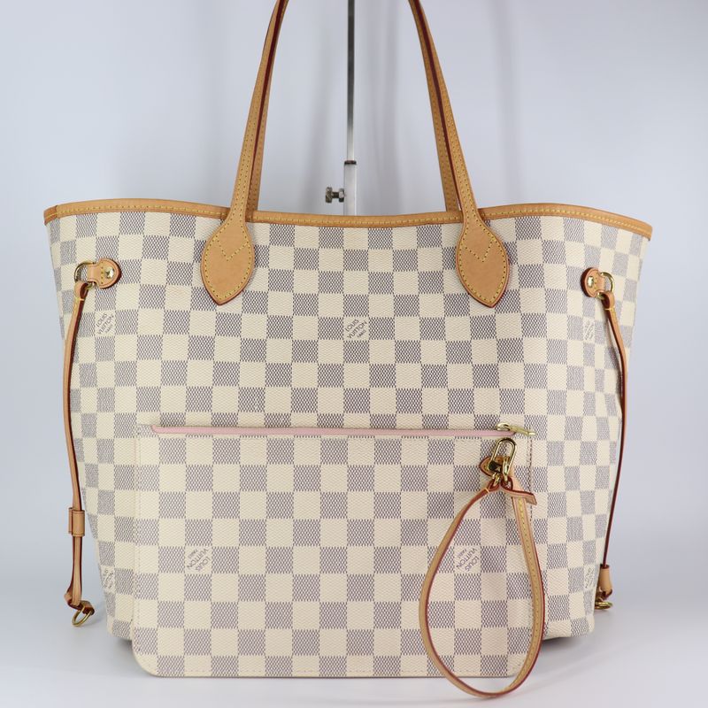 Louis Vuitton Damier Azur Neo Neverfull MM Rose Ballerine