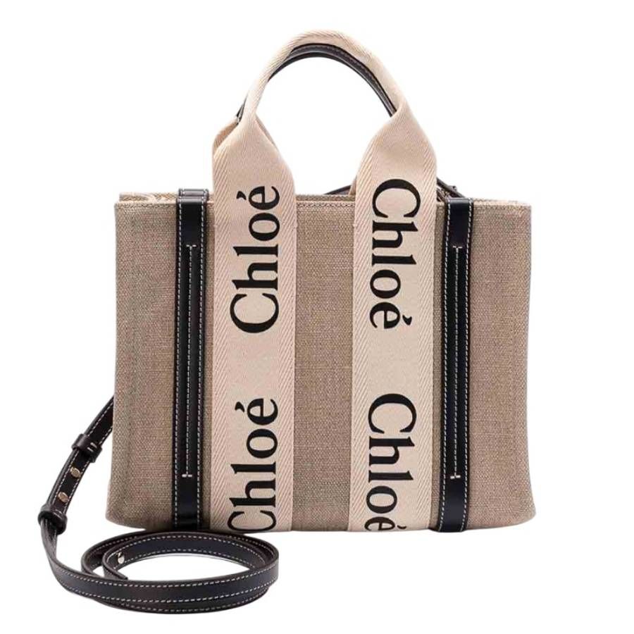 *NEW* Chloé Woody Small Linen Tote Bag