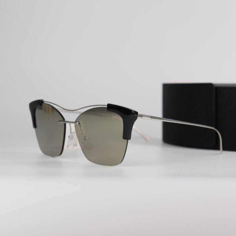 *NEW* Prada Silver - Black Cat Eye Sunglasses 57mm *NEW* Prada Silver - Black Cat Eye Sunglasses 57mm