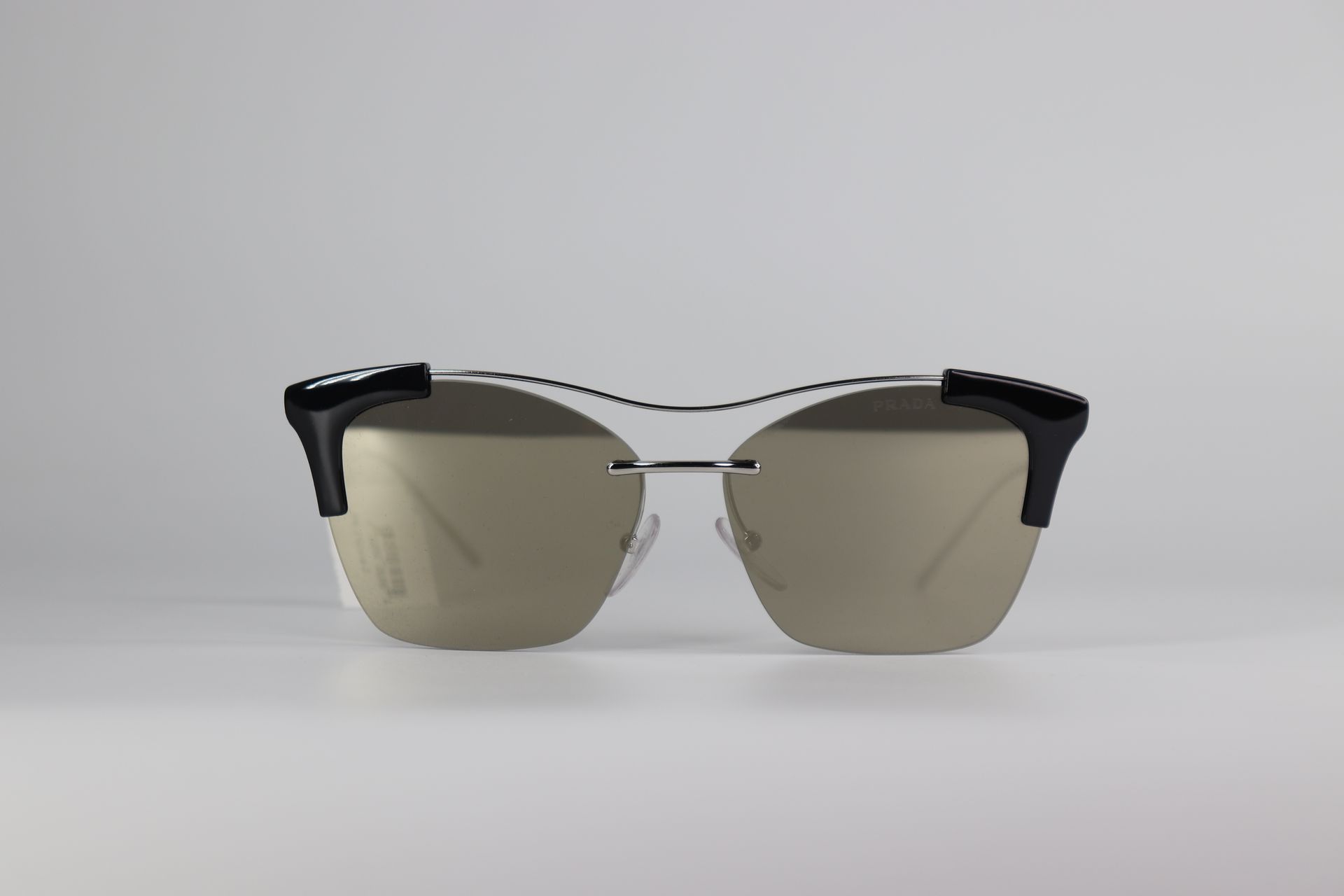*NEW* Prada Silver - Black Cat Eye Sunglasses 57mm