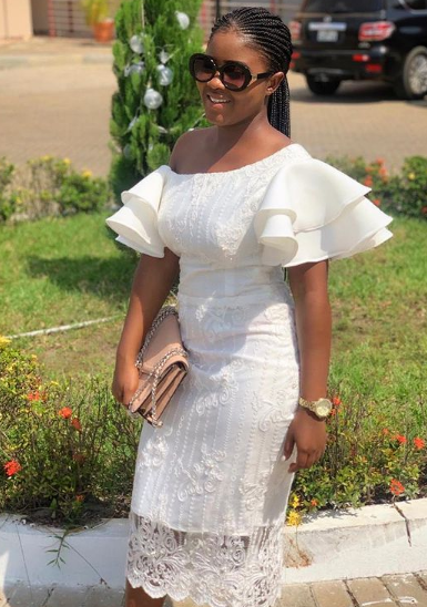 Beautiful elegant handmade Off White Lace Dress