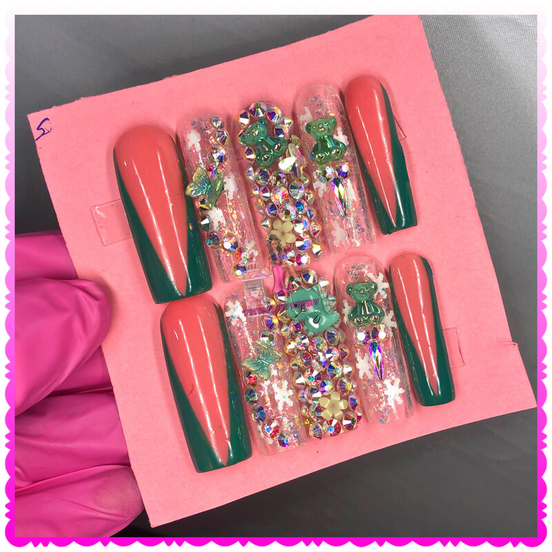 Extra Long Gel Press-on Nails (Size Small)
