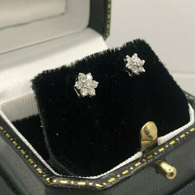18ct white gold diamond cluster earrings