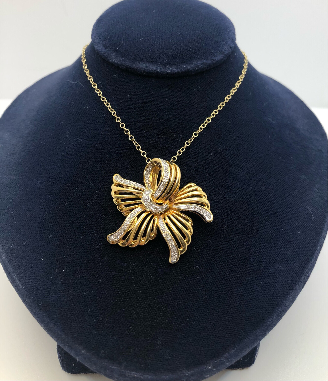 C.1950’s 18ct And Diamond Pendant With 9ct Chain