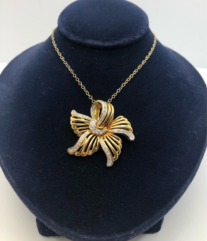 C.1950’s 18ct And Diamond Pendant With 9ct Chain