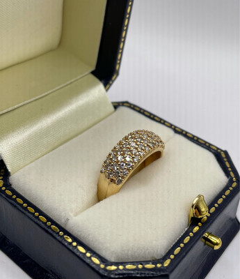 18ct Yellow Gold Pave Diamond Ring