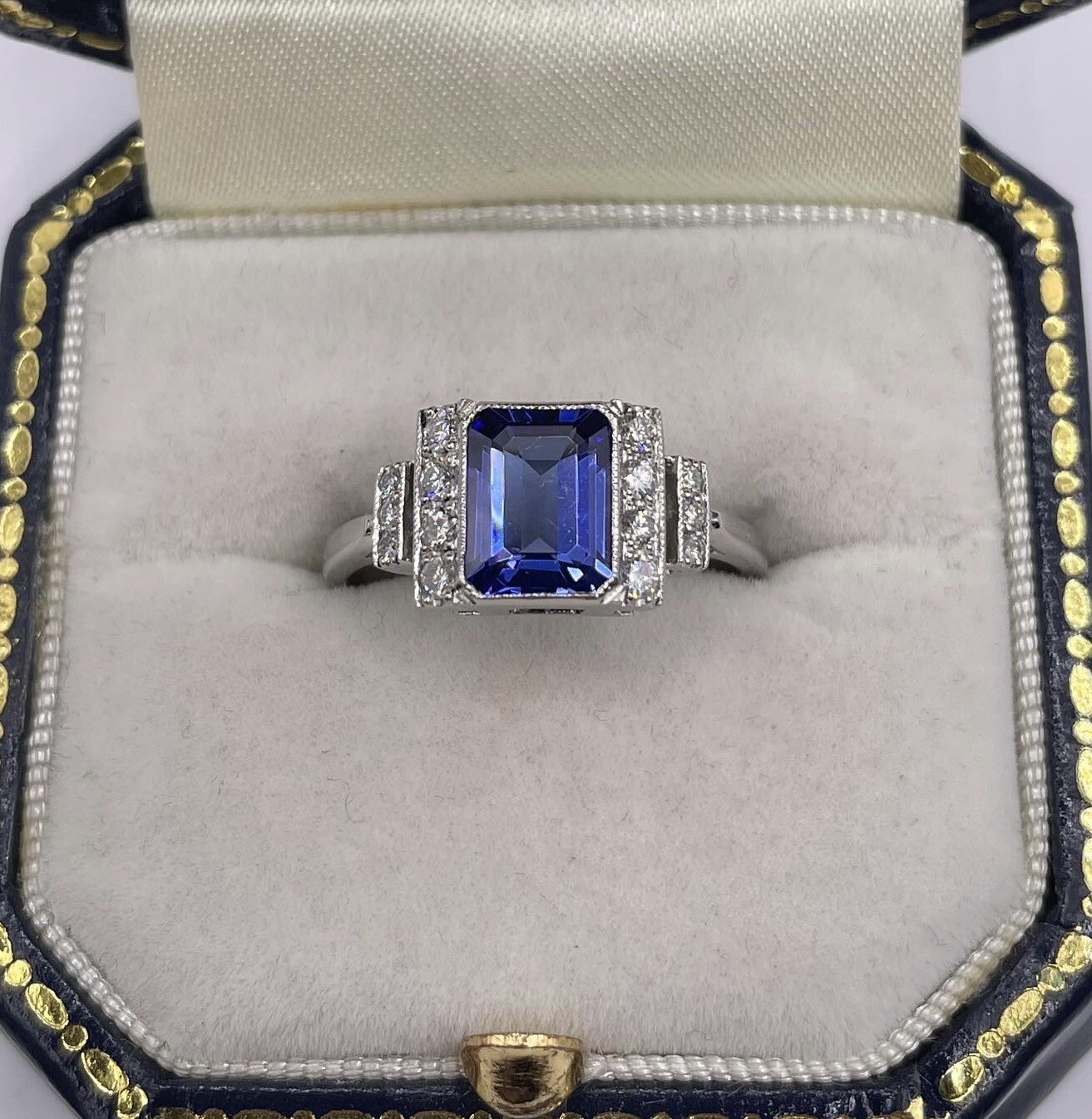 Platinum Tanzanite And Diamond Ring
