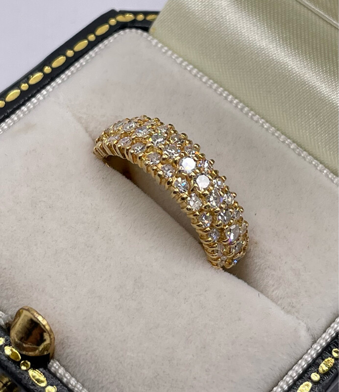 18ct .80ct Pave Diamond Band Ring.