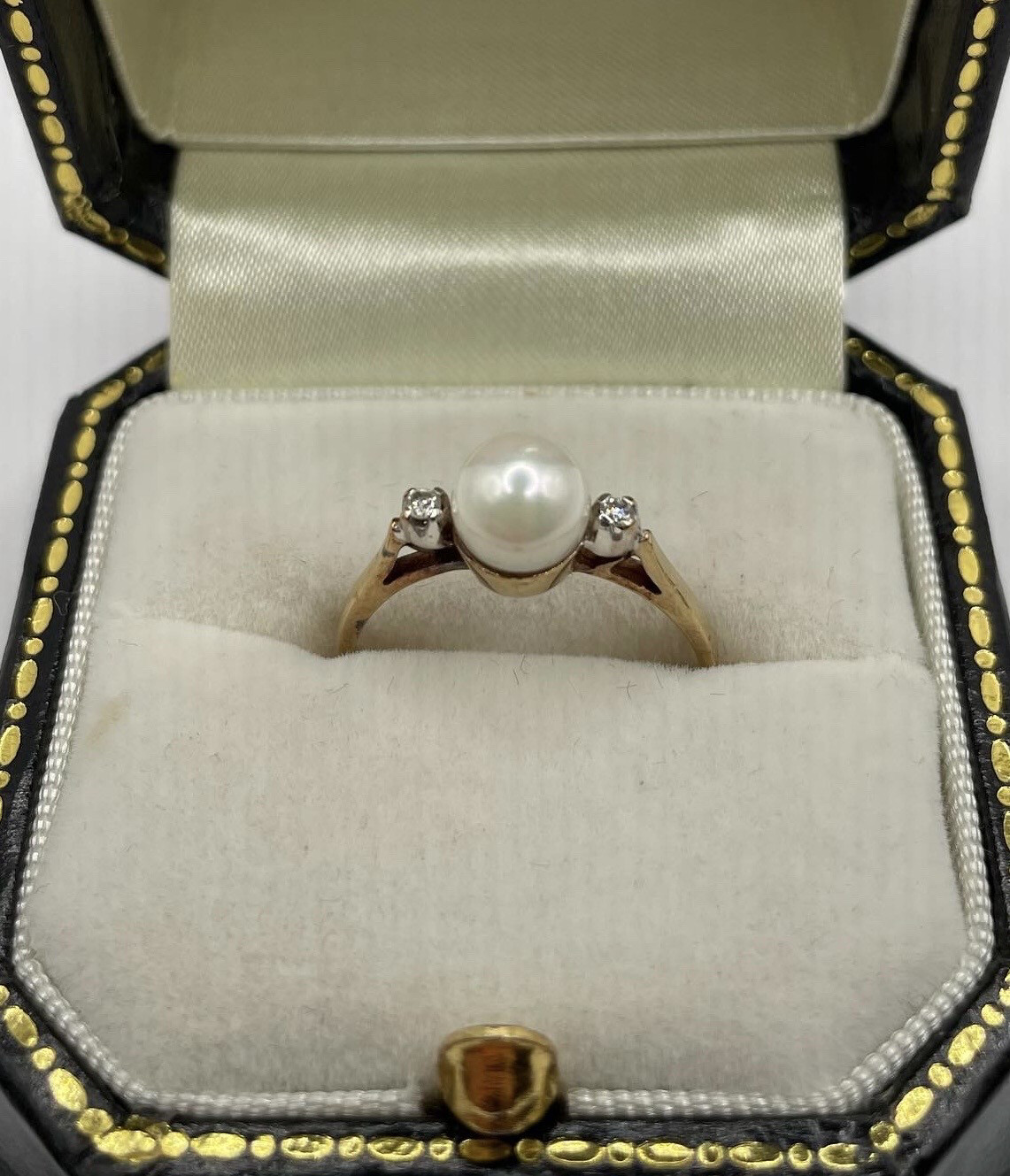Vintage Pearl And Diamond Ring
