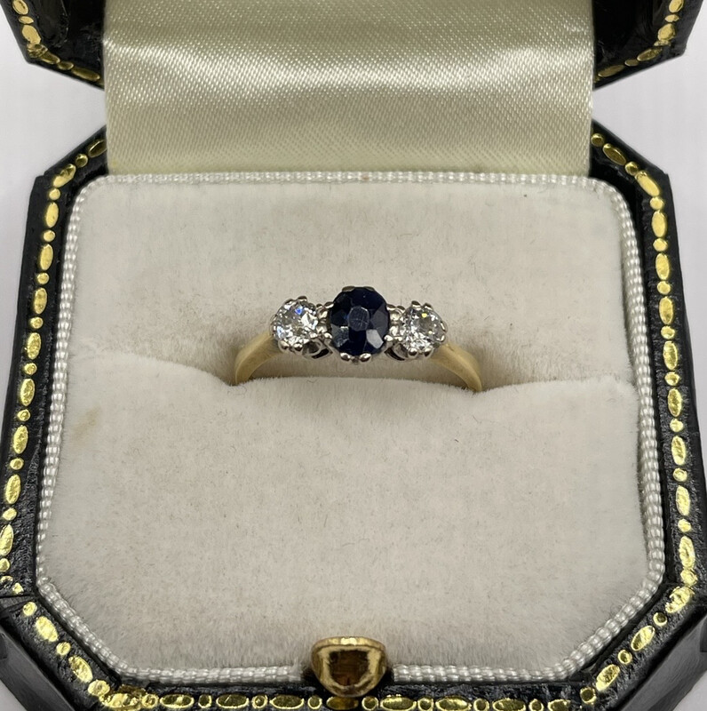 Vintage Sapphire And Diamond 18ct Gold Ring.