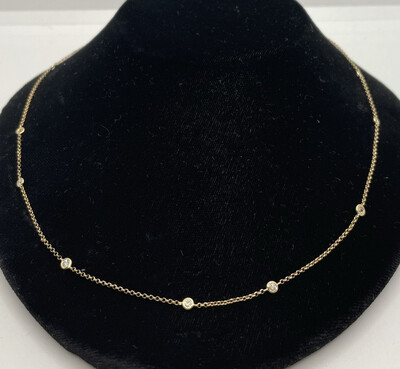 18ct Tiffany & co Style Classic ‘Diamonds By The Yard’ 18ct Gold Necklace.