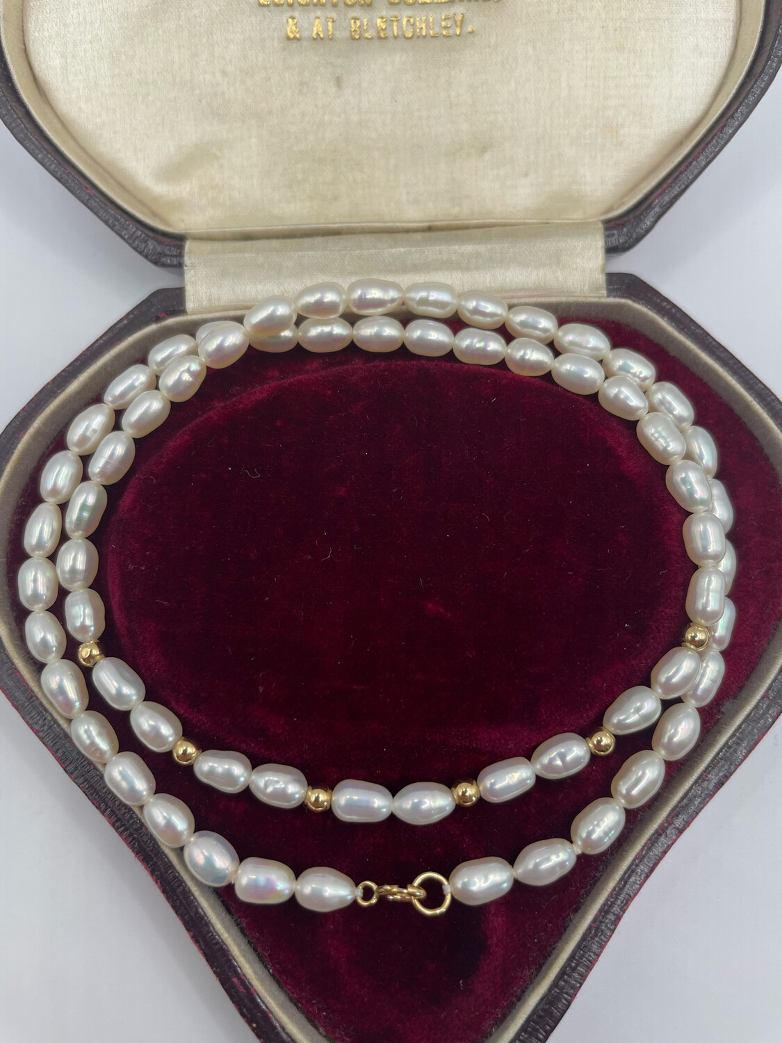 Single Freshwater Pearl Necklace With 18ct Yellow Gold Beads