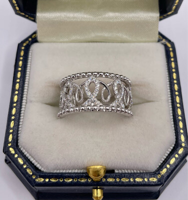 18ct White Gold Diamond Band Ring