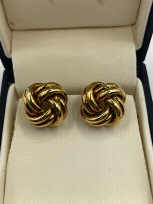 14ct Yellow Gold Knot Clip Earrings