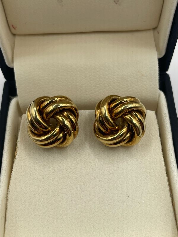 14ct Yellow Gold Knot Clip Earrings