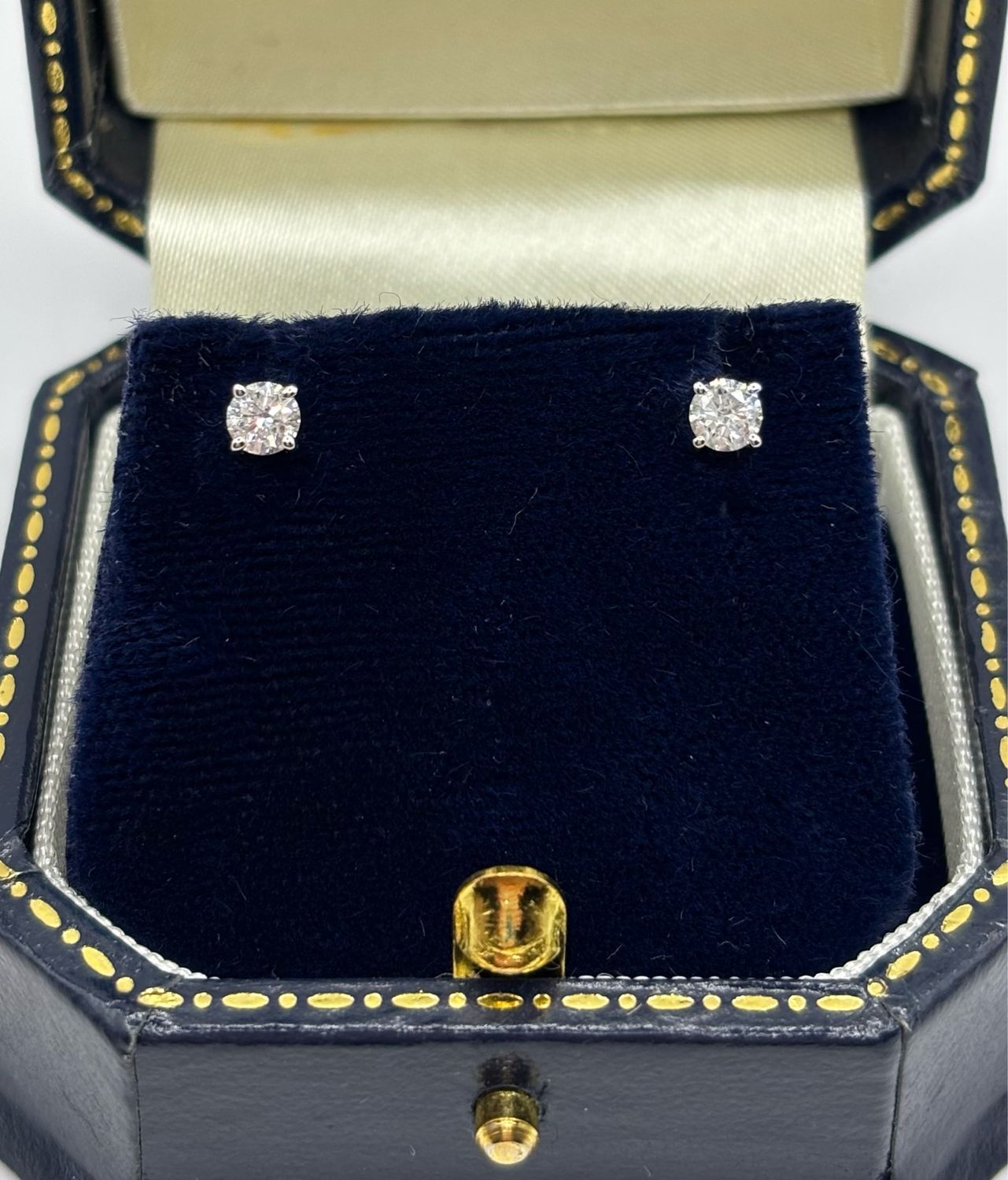 G Colour si .30ct Brilliant Cut Diamond Studs In Four Claw 18ct White Gold Setting