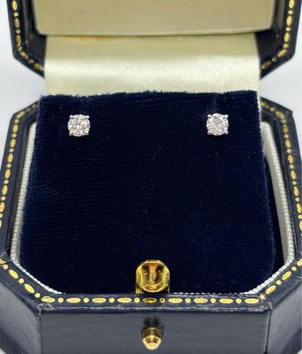 G Colour si .30ct Brilliant Cut Diamond Studs In Four Claw 18ct White Gold Setting