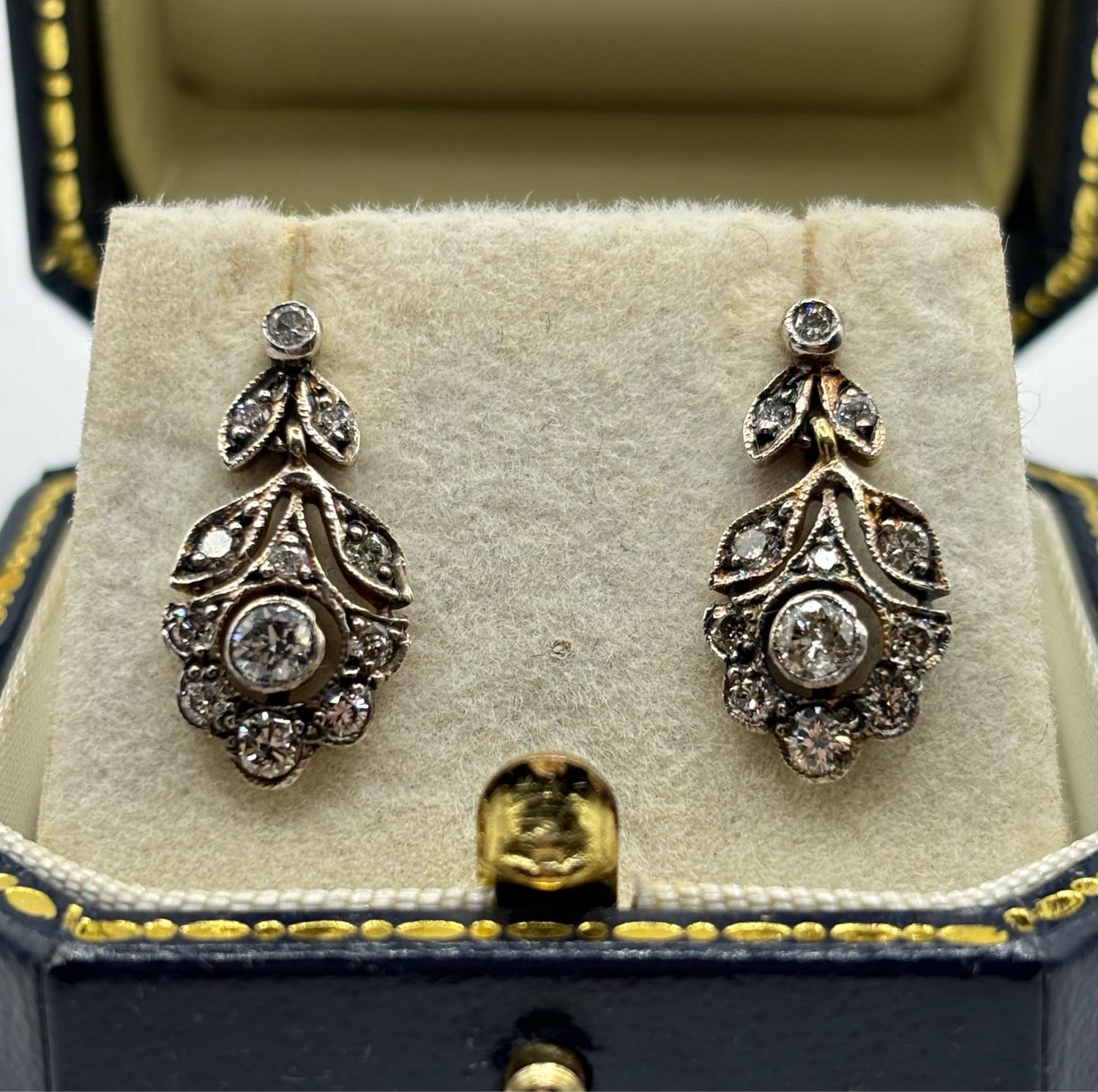 Pretty .90ct Diamond Silver Set Earrings